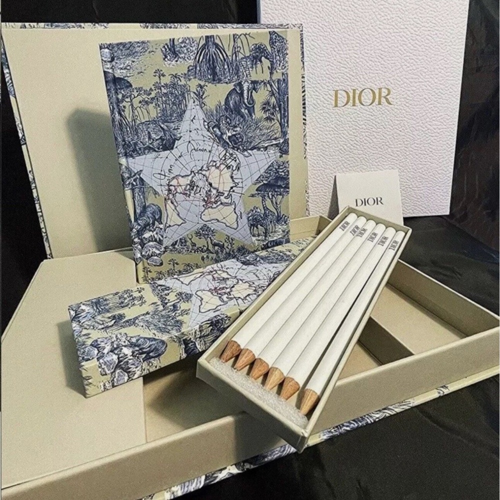 Dior The World Traveller Exclusive Office Set Notebook & Pencils Stationery NEW